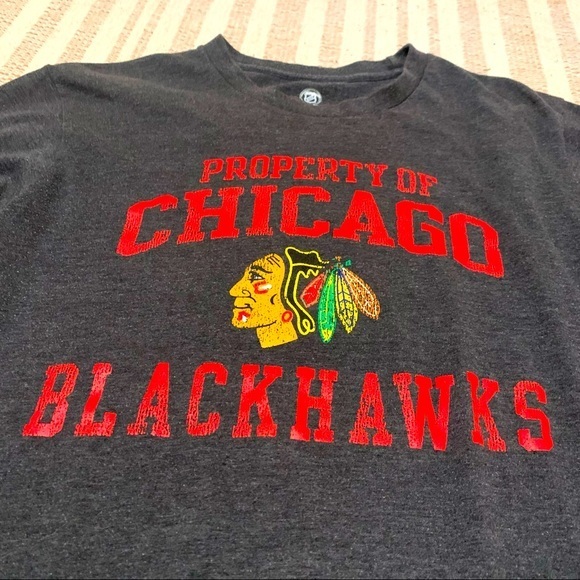 Chicago Blackhawks Mens NHL, Medium Tee, dark Heathered grey,‎ Medium - Picture 2 of 5